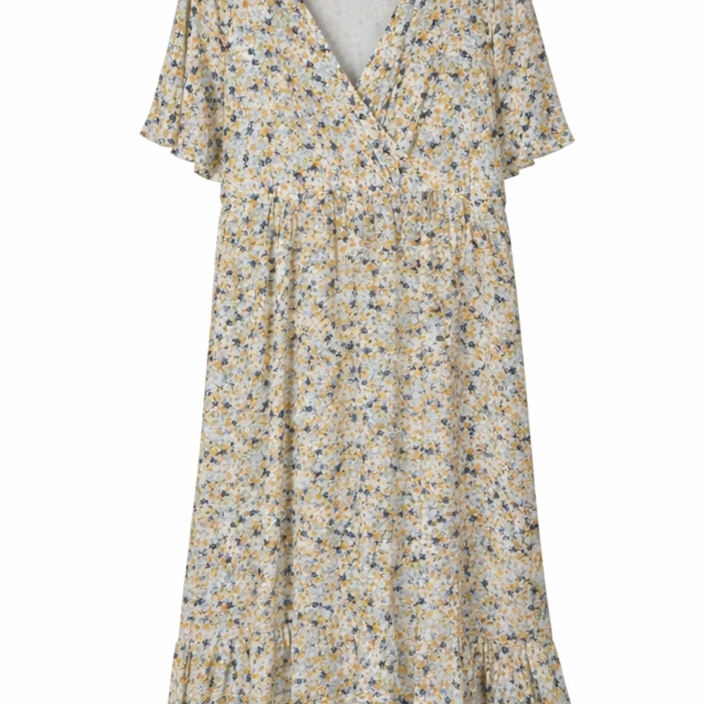 Torrid Floral Maxi Dress in Yellow and Blue